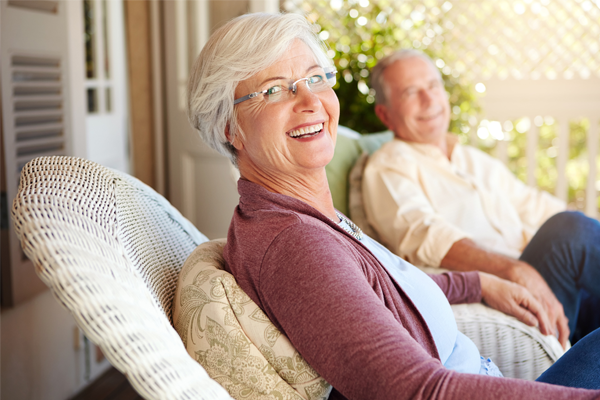 elderly woman smiling at the camera